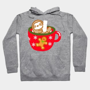 Cute Christmas Hot Chocolate with Marshmallow Sloth Hoodie